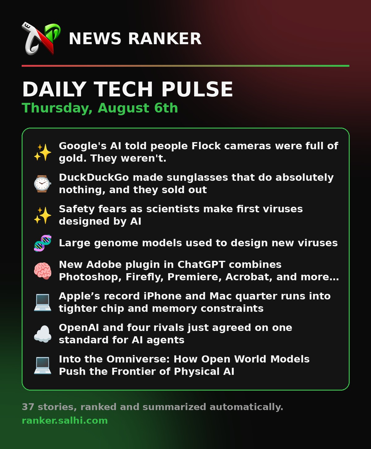 digest 20260806 1 Ranker's #BrainUp Daily Tech News - (Thursday, August 6ᵗʰ)